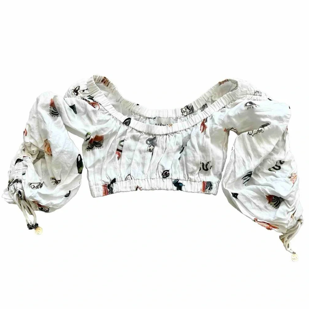 ALEMAIS HERA Drawstring Top In Ivory Size 8 Greek Art to Wear Artsy Chic - Picture 9 of 9